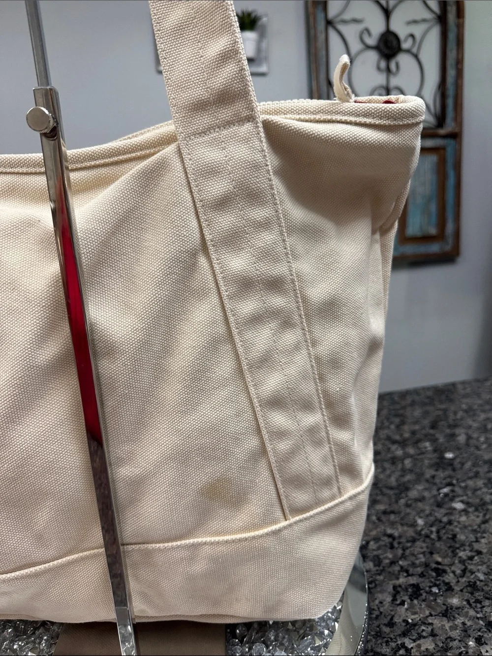 Jordan Cream Canvas Tote Bag with Jordan Logo